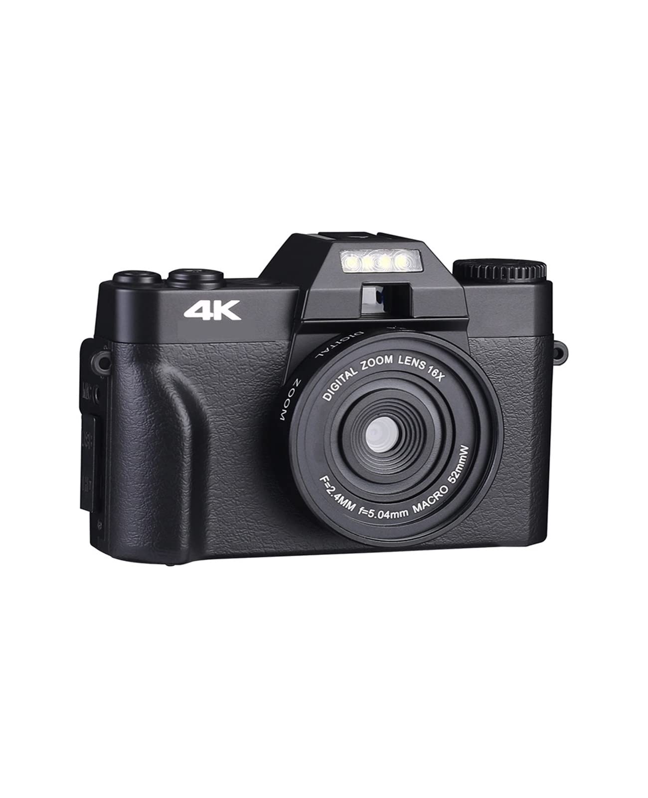 BODORME 4K Digital Camera with Flip Screen - 16X Zoom, Wide Angle Lens, 64GB TF Card - Perfect for Photography, Vlogging, YouTube & Travel Videos (No Lens Included)