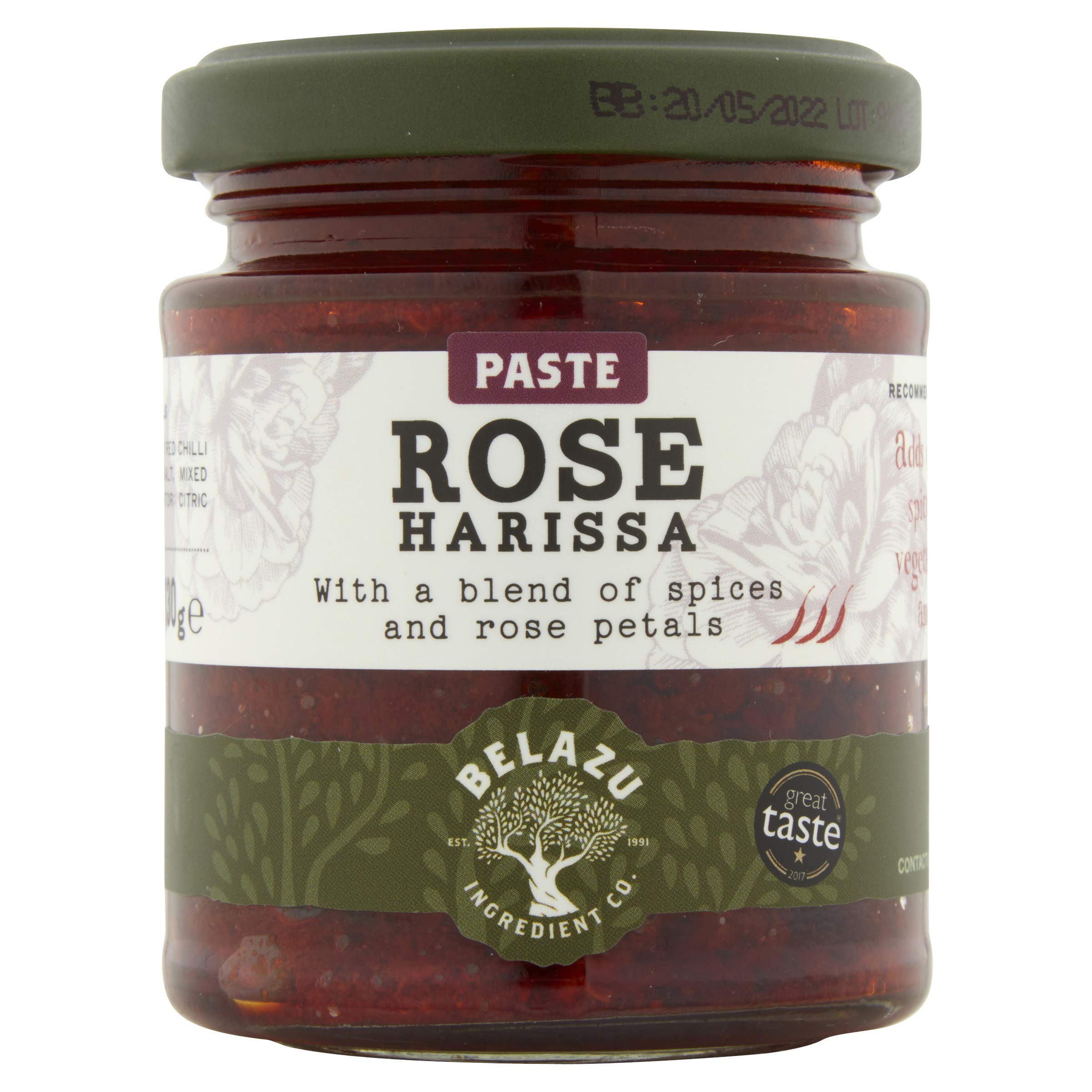 Belazu Rose Harissa 170g - Pack of 2 | Premium Spicy Moroccan Chili Paste | Perfect for Tagines, Grilling, Roasting & Middle Eastern Cuisine