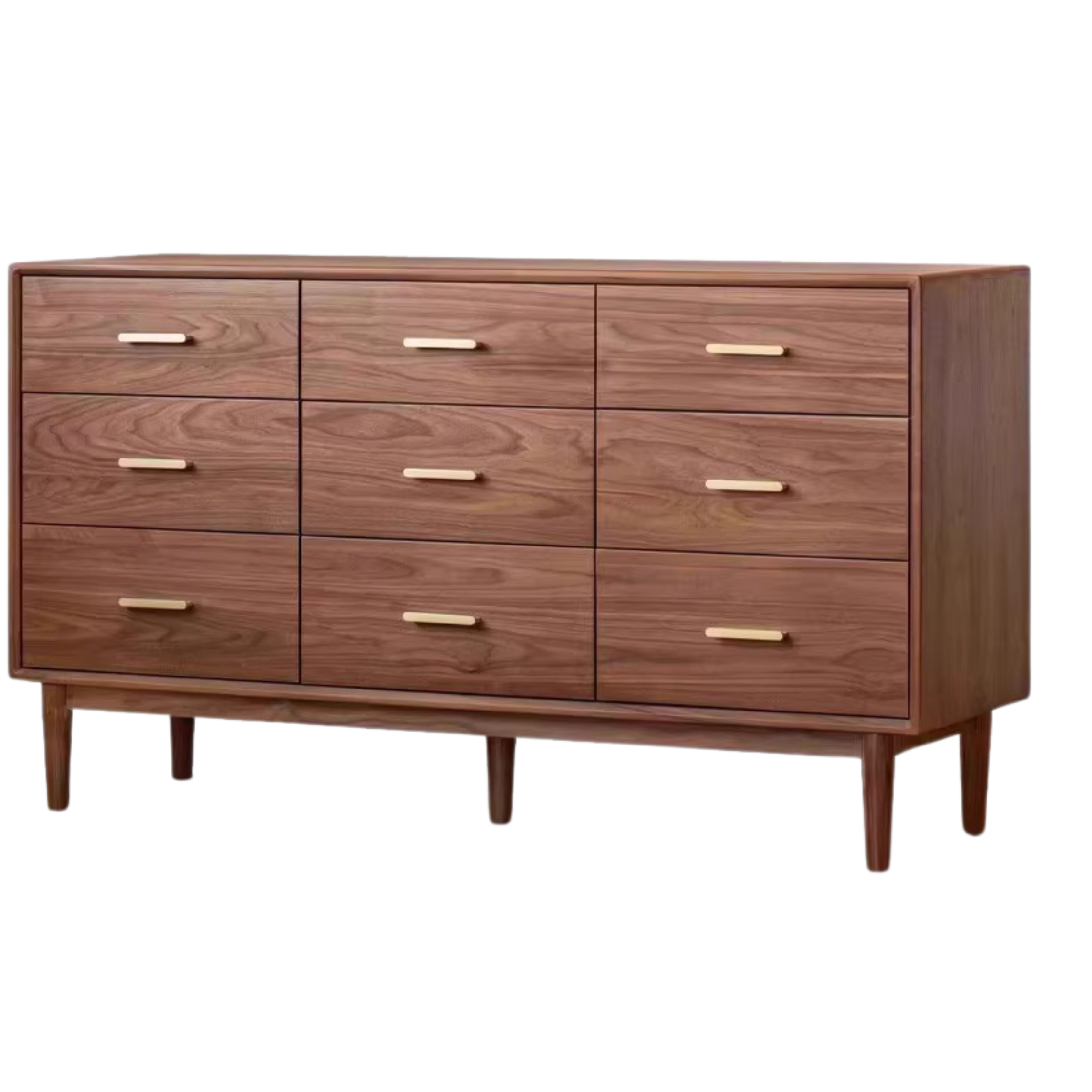 Solid Black Walnut Wood Dresser - 5-Drawer Chest for Bedroom & Living Room Storage | Handcrafted Hardwood Furniture for Home Organization & Decor