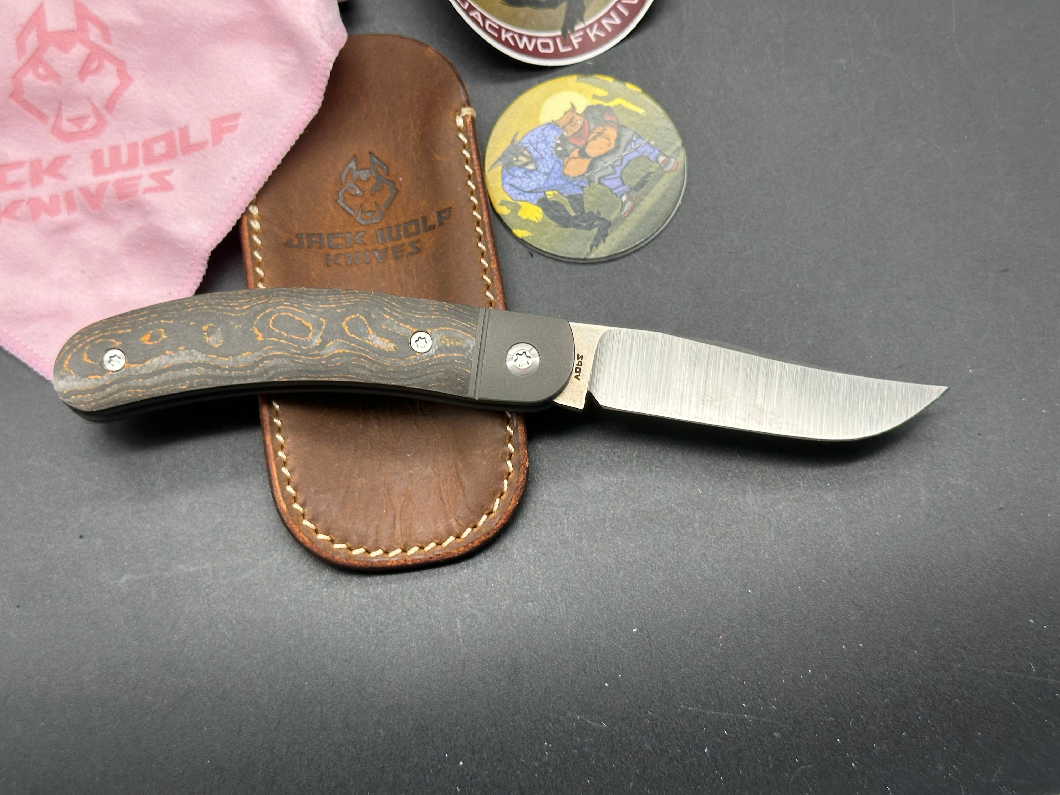 Jack Wolf Javelina Jack Orange Camo Carbon Hunting Knife - Premium Outdoor Survival Tool for Camping, Hiking & Bushcraft