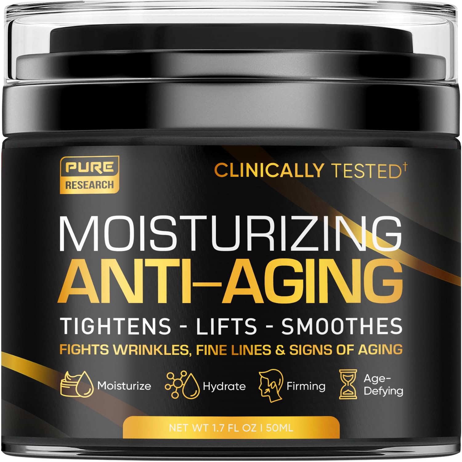 Best Anti-Aging Face Cream for Men - Collagen, Retinol & Hyaluronic Acid Moisturizer - Day & Night Wrinkle Cream - 1.7 oz Men's Skincare - Perfect for Daily Hydration & Reducing Fine Lines