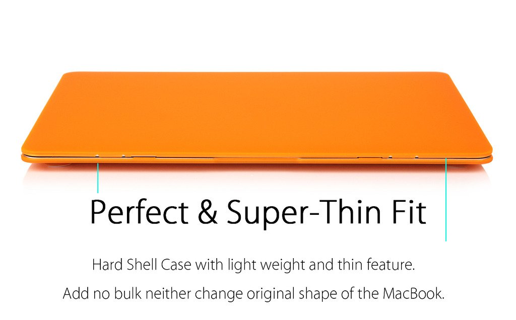 UESWILL 3-in-1 Matte Hard Shell Case Cover for MacBook 12 inch Retina Display Model A1534 with Keyboard Cover & Screen Protector - Orange | Perfect for Work, Travel & School Protection