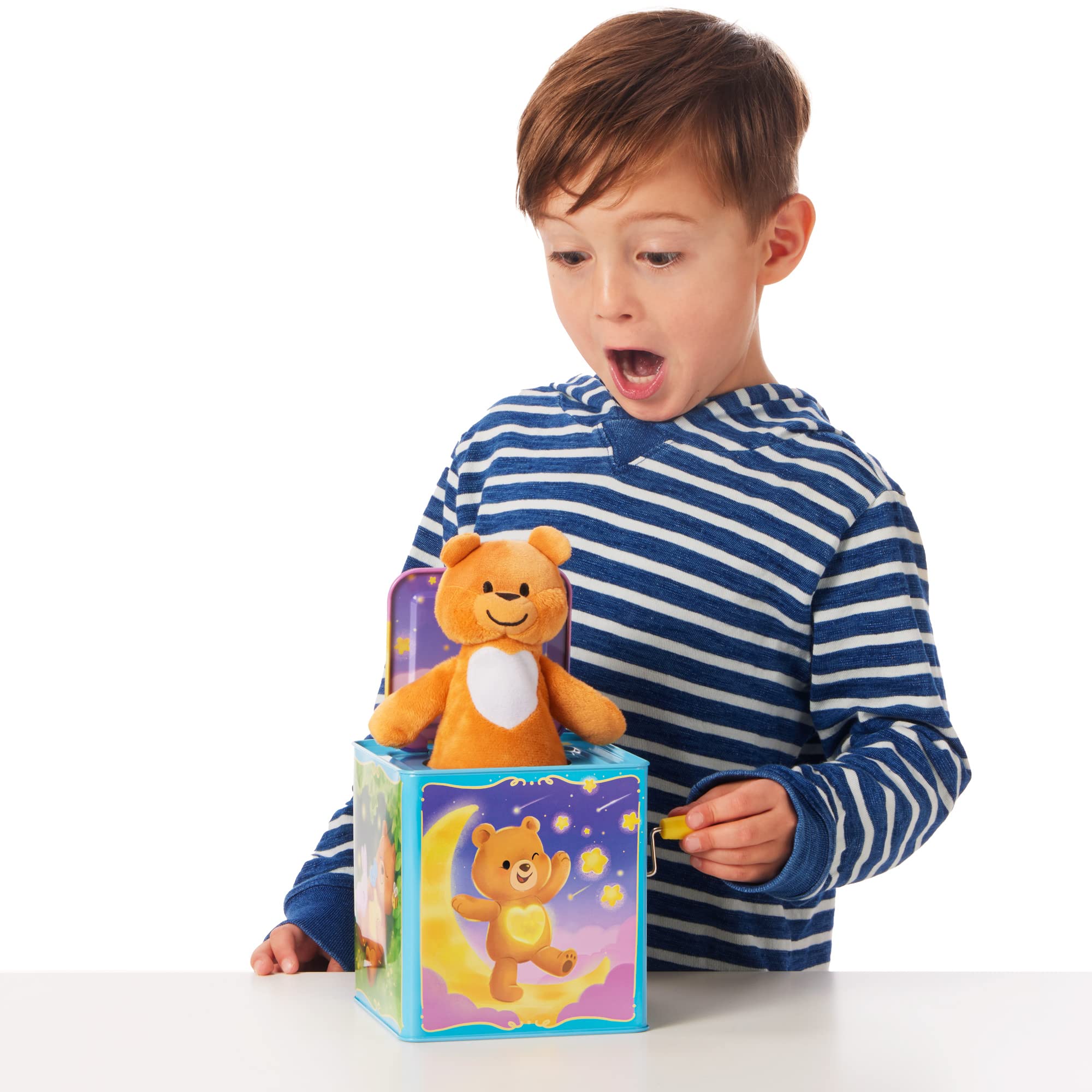 Teddy Bear Pop N Glow Jack in The Box Toy - Surprise Pop-Up Musical Plush for Kids Birthday & Christmas Gifts - Perfect for Playtime, Parties & Nursery Decor