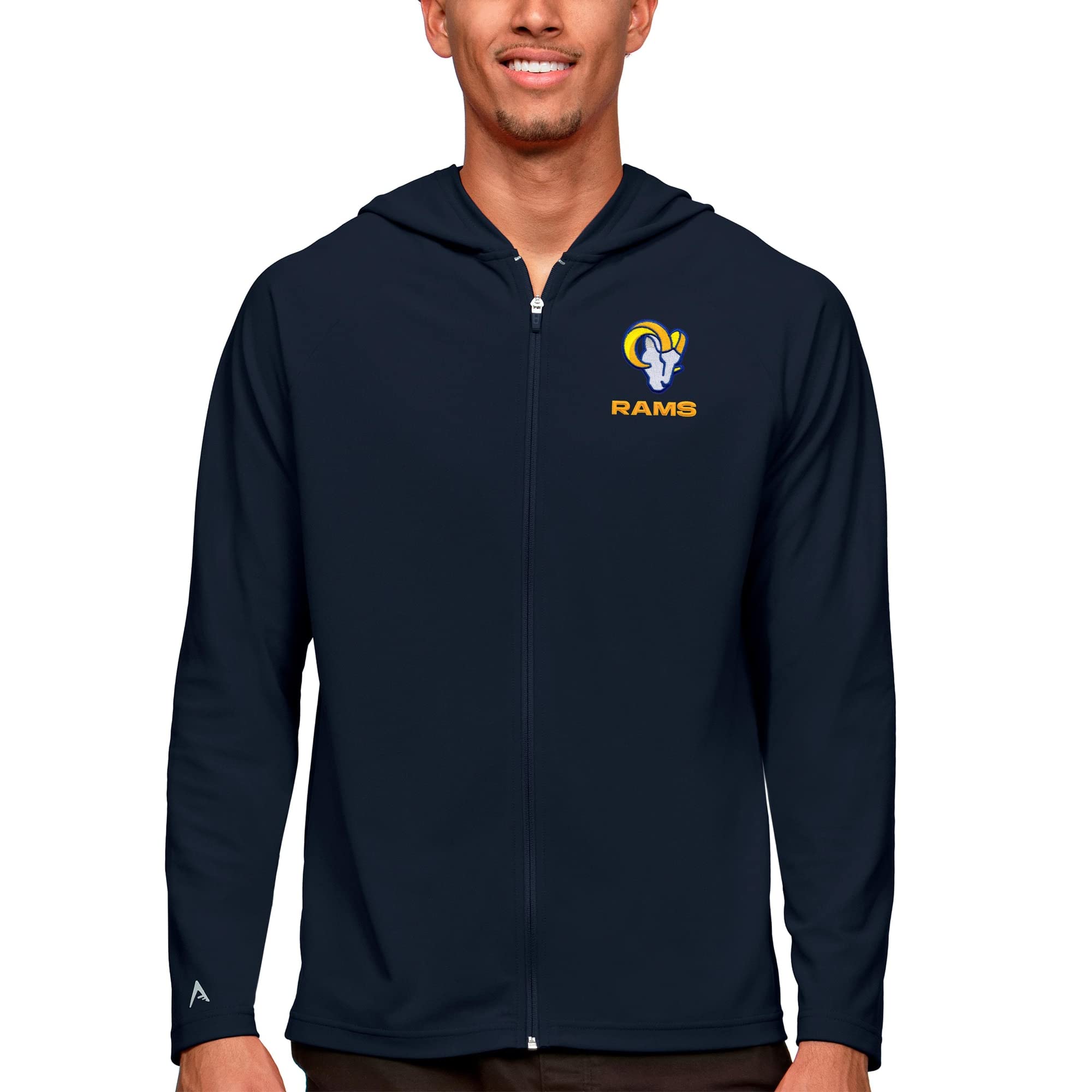 Antigua Men's NFL Logo Legacy Full-Zip Hoodie - Officially Licensed Football Sweatshirt for Fans - Perfect for Game Day, Tailgating & Casual Wear