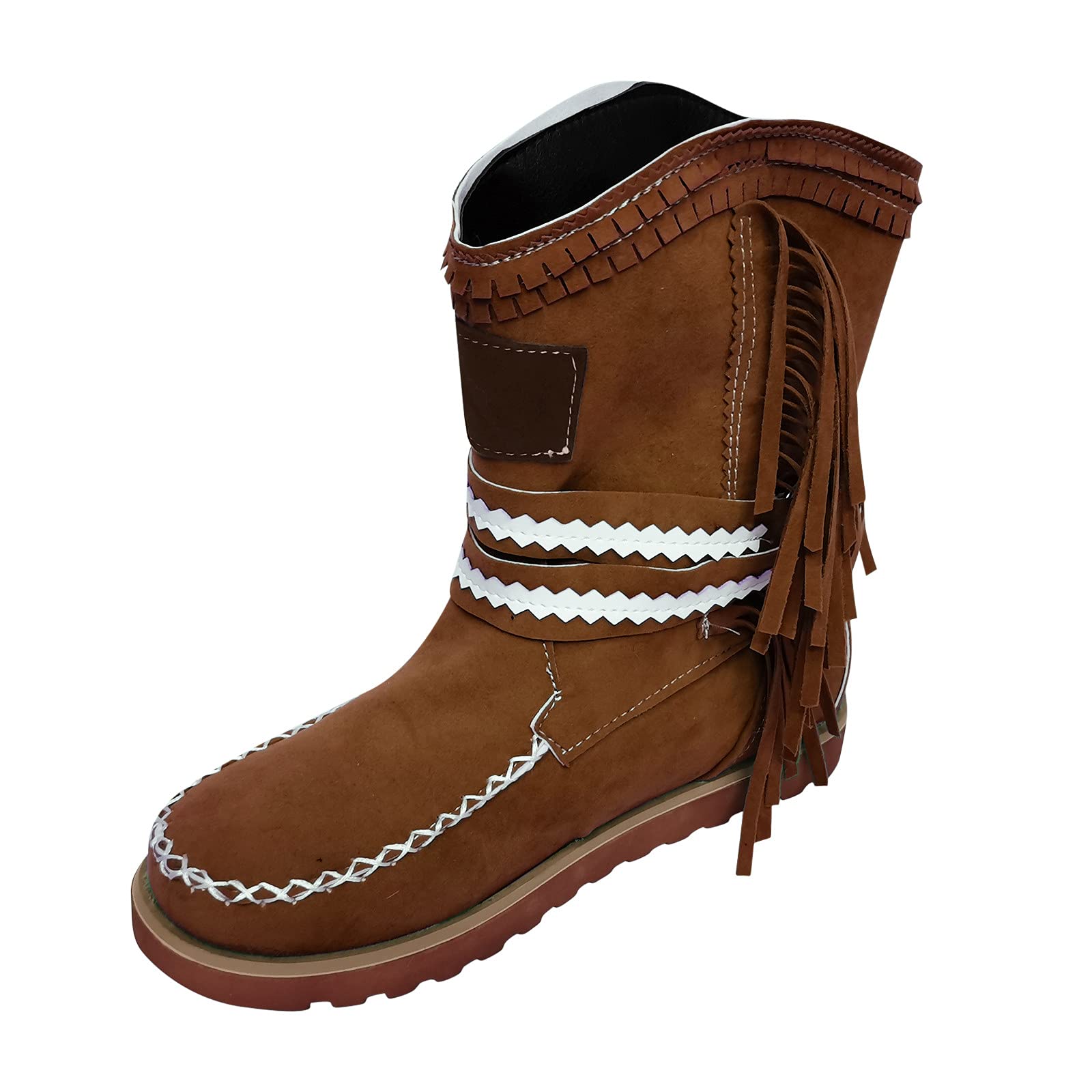 **Women's Motorcycle Boots - Flat Cowboy Fashion Boots with Steel Toe - Work & Riding Boots for Women (Brown, Size 9) - Perfect for Biking, Work & Casual Wear**