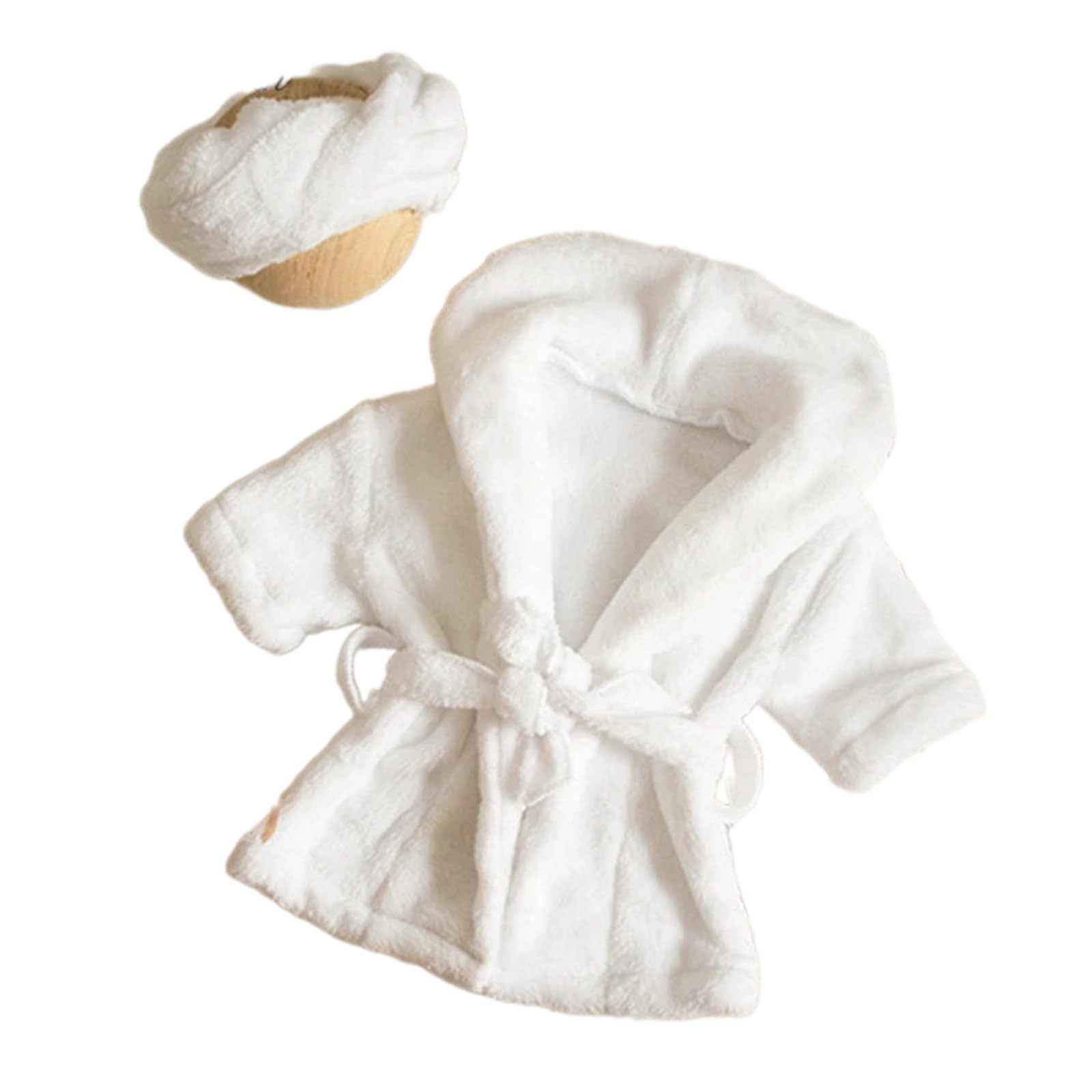 Meiliyizu Newborn Baby Photo Costume - 2-in-1 Bath Robe & Head Towel Outfit for Beach, Photography & Special Occasions | Soft Infant Photo Props for Newborn Photoshoots, Baptism & First Birthday