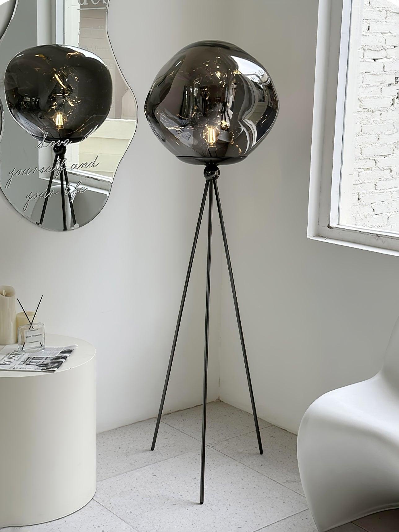 Modern Lava Tripod Rock Floor Lamp - Adjustable Height Standing Light for Living Room, Bedroom & Office - Dimmable LED Lighting for Cozy Ambiance