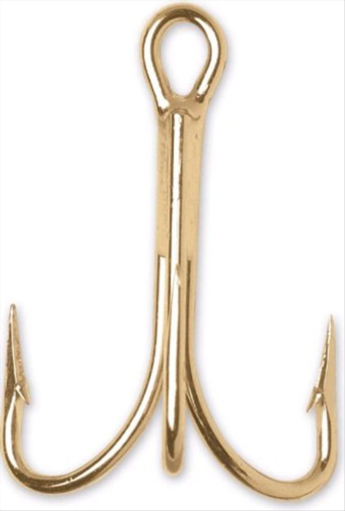 VMC O'Shaughnessy Treble Fishing Hooks - Pack of 6, Size 18, Gold Plated - Perfect for Bass, Trout, and Saltwater Fishing Lures