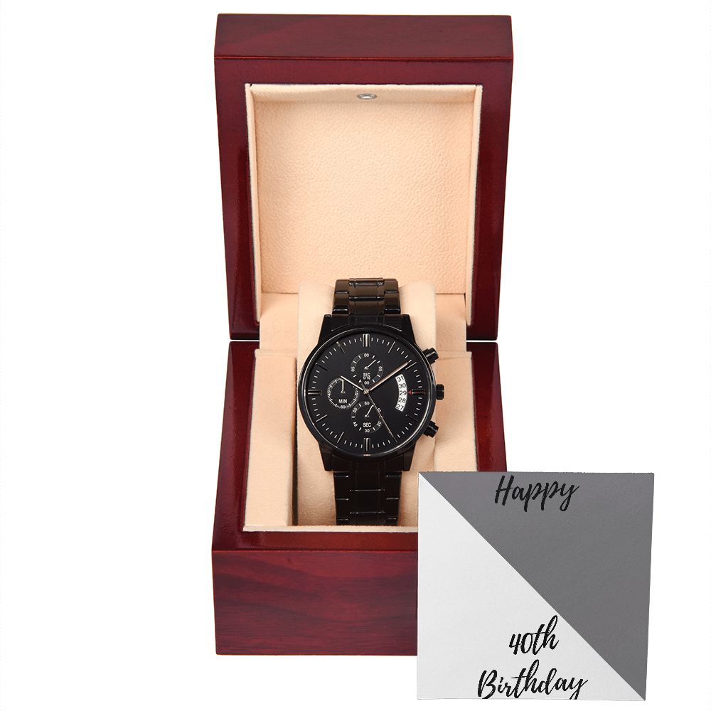 Men's 40th Birthday Gift - Luxury Watch for Him - Perfect Anniversary, Retirement & Special Occasion Present