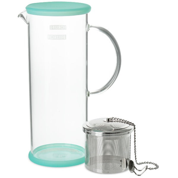 FORLIFE Lucent Glass Tea Jug with Removable Capsule Infuser - Perfect for Loose Leaf Tea, Iced Tea & Herbal Infusions at Home or Office