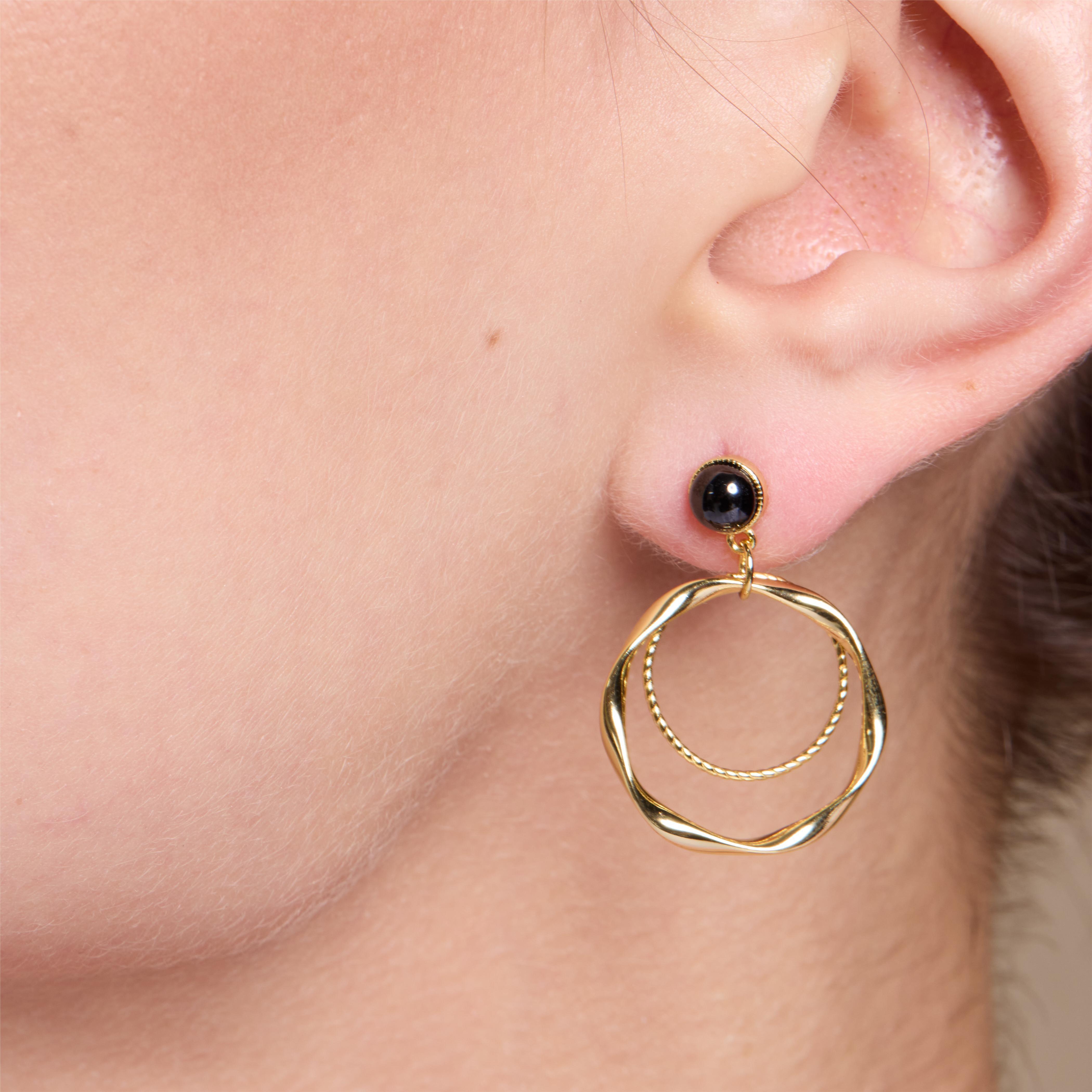 Classic Hoop Drop Earrings for Women - 14K Gold Plated Dangle Earrings | Elegant & Timeless Jewelry for Parties, Weddings & Everyday Wear