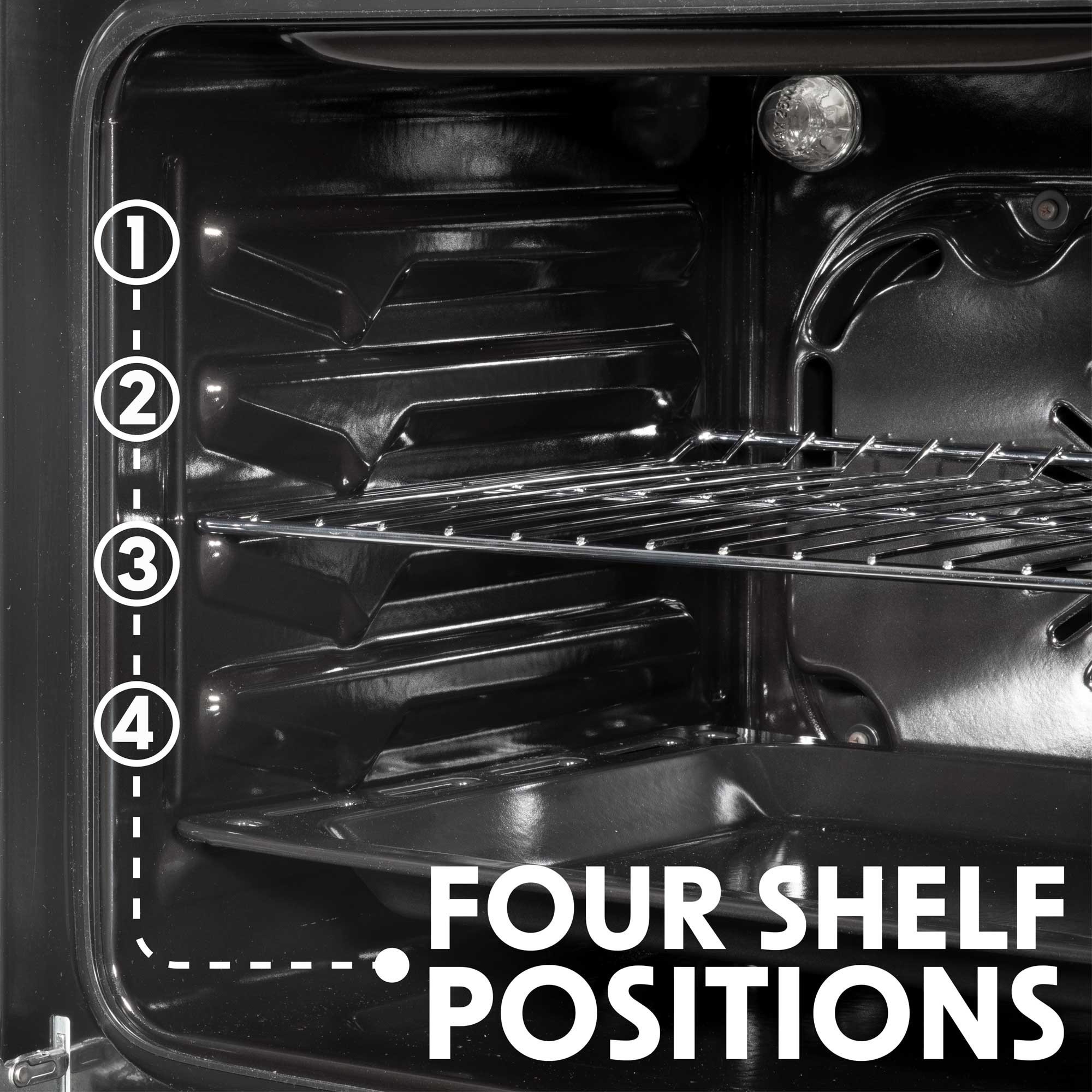 Baridi 4 Zone Ceramic Hob with 5 Function Fan Assisted Oven & Curved Glass Cooker Hood Bundle - DH187 | Premium Kitchen Appliance Set for Modern Homes | Perfect for Baking, Roasting & Cooking Family Meals