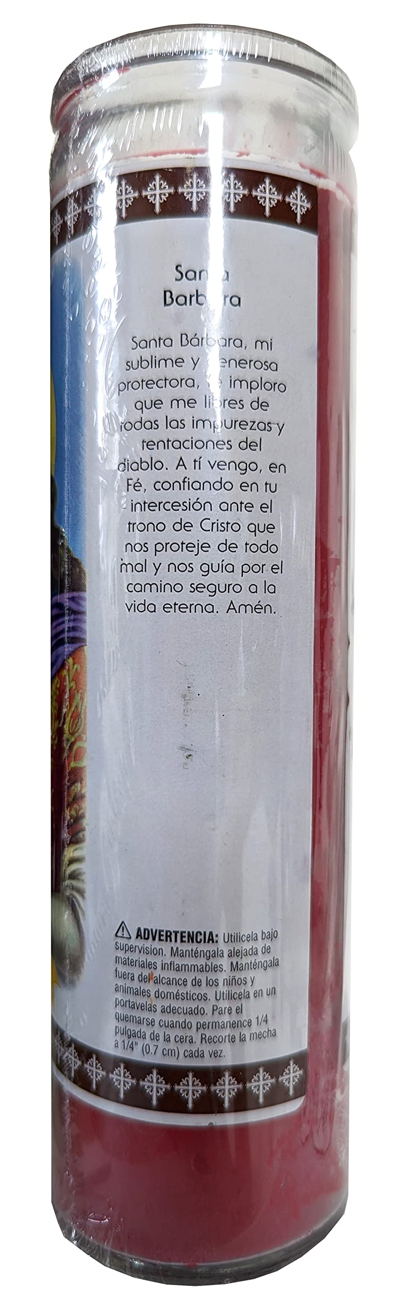 Saint Barbara Red Devotional Candle - Religious Prayer Candle for Catholic Saints, Home Altar Decor & Spiritual Protection - Perfect for Prayer, Meditation & Sacred Spaces
