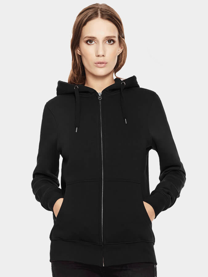 Women's Organic Cotton Zip-Up Hoodie for Yoga & Lounge - Comfortable & Eco-Friendly Yoga Studio Wear for Women