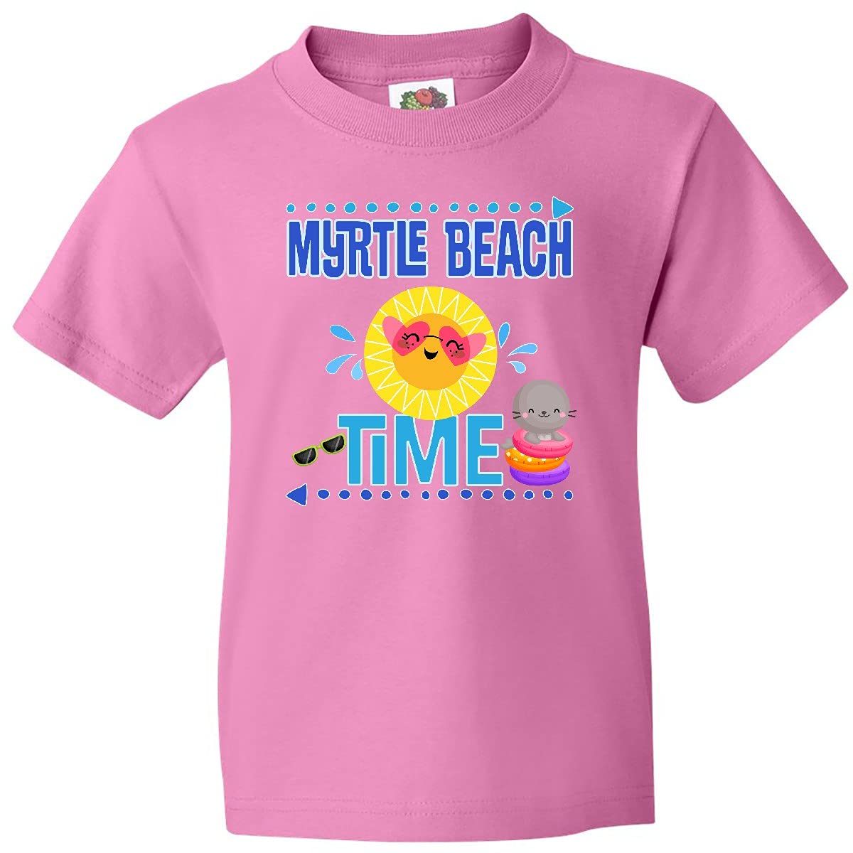 Inktastic Myrtle Beach Vacation Time Youth T-Shirt - Comfortable Kids Travel Shirt for Beach Trips, Family Vacations & Summer Outings