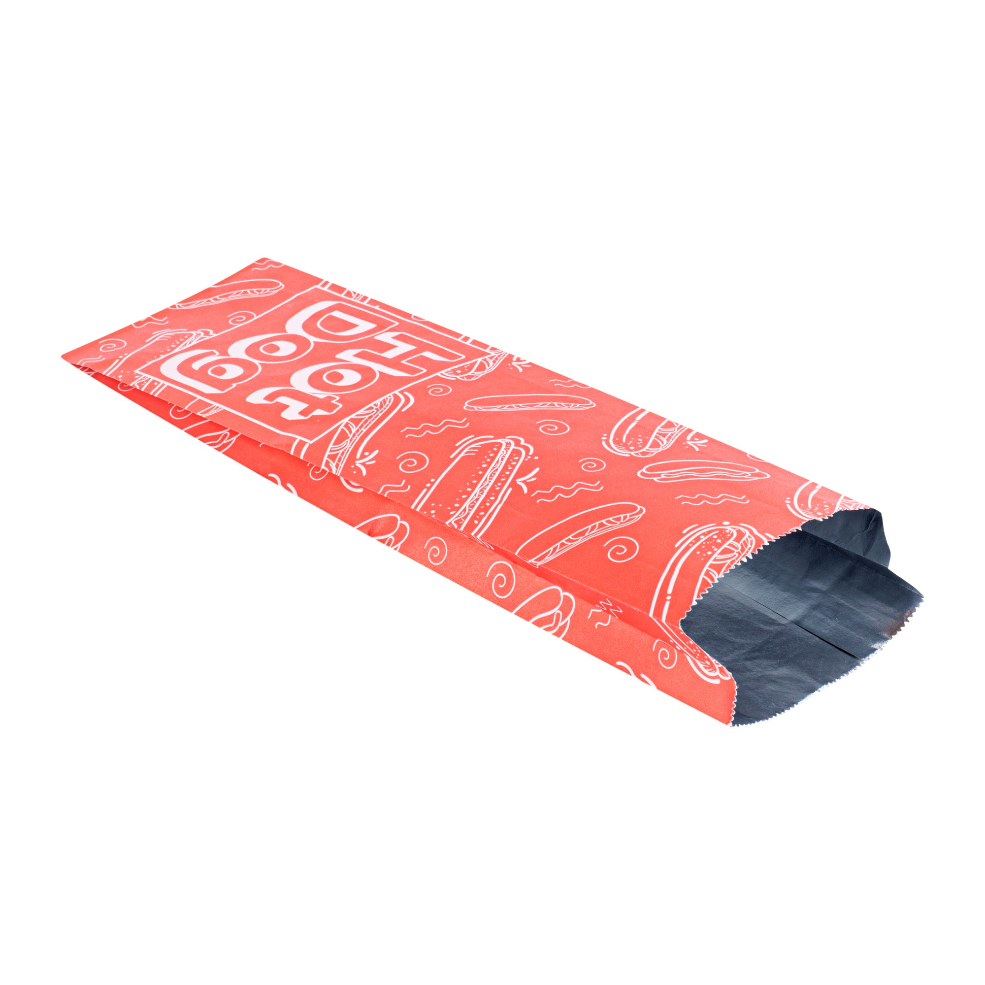 Red Printed Hot Dog Foil Bags - 3.75