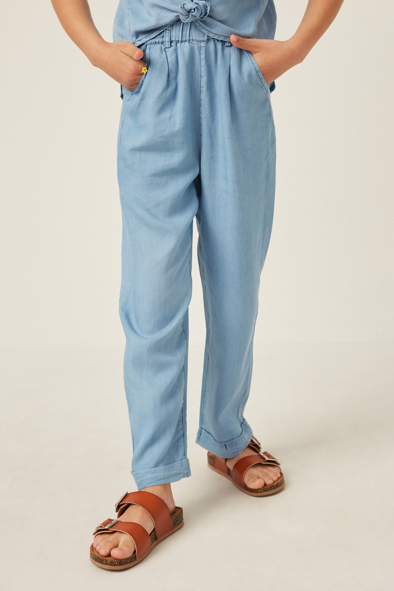 Eco-Friendly Washed Tencel Elastic Waist Wide Leg Pants for Women - Comfortable Lounge Pants for Yoga, Travel & Casual Wear