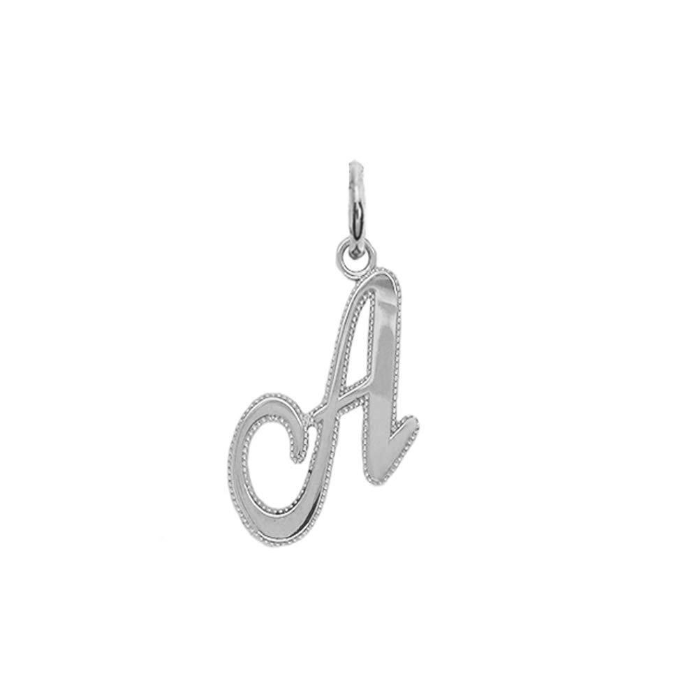 14K White Gold Cursive Initial Pendant - Personalized A-Z Letter Charm Necklace for Women | Elegant Birthday & Anniversary Jewelry Gift | Handcrafted in USA | Perfect for Everyday Wear, Special Occasions & Romantic Gifts