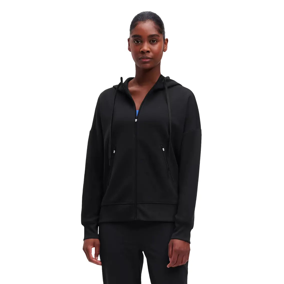Women's On Running Zip-Up Hoodie - Black | Lightweight & Breathable for Running, Gym & Outdoor Activities