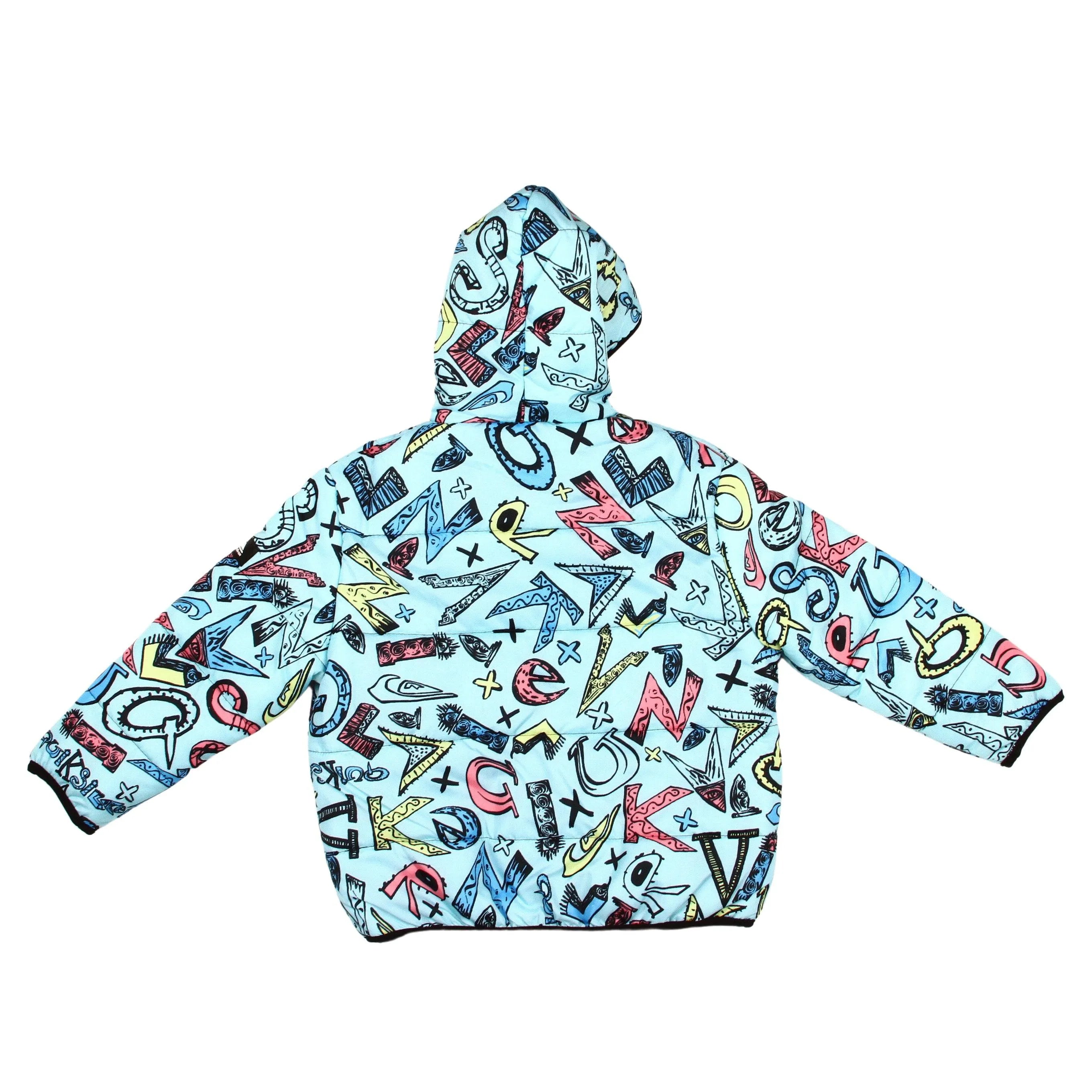 Quiksilver Scaly Print Boys Water Green Jacket - Lightweight Water-Resistant Outdoor Jacket for Kids Hiking, Camping & Daily Wear