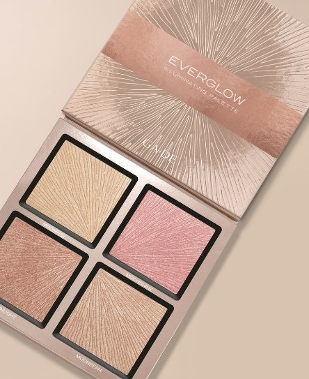 EverGlow Highlighter Powder Palette - Vegan, Cruelty-Free Makeup for Glowing Skin | Perfect for Contouring, Highlighting & Everyday Glam