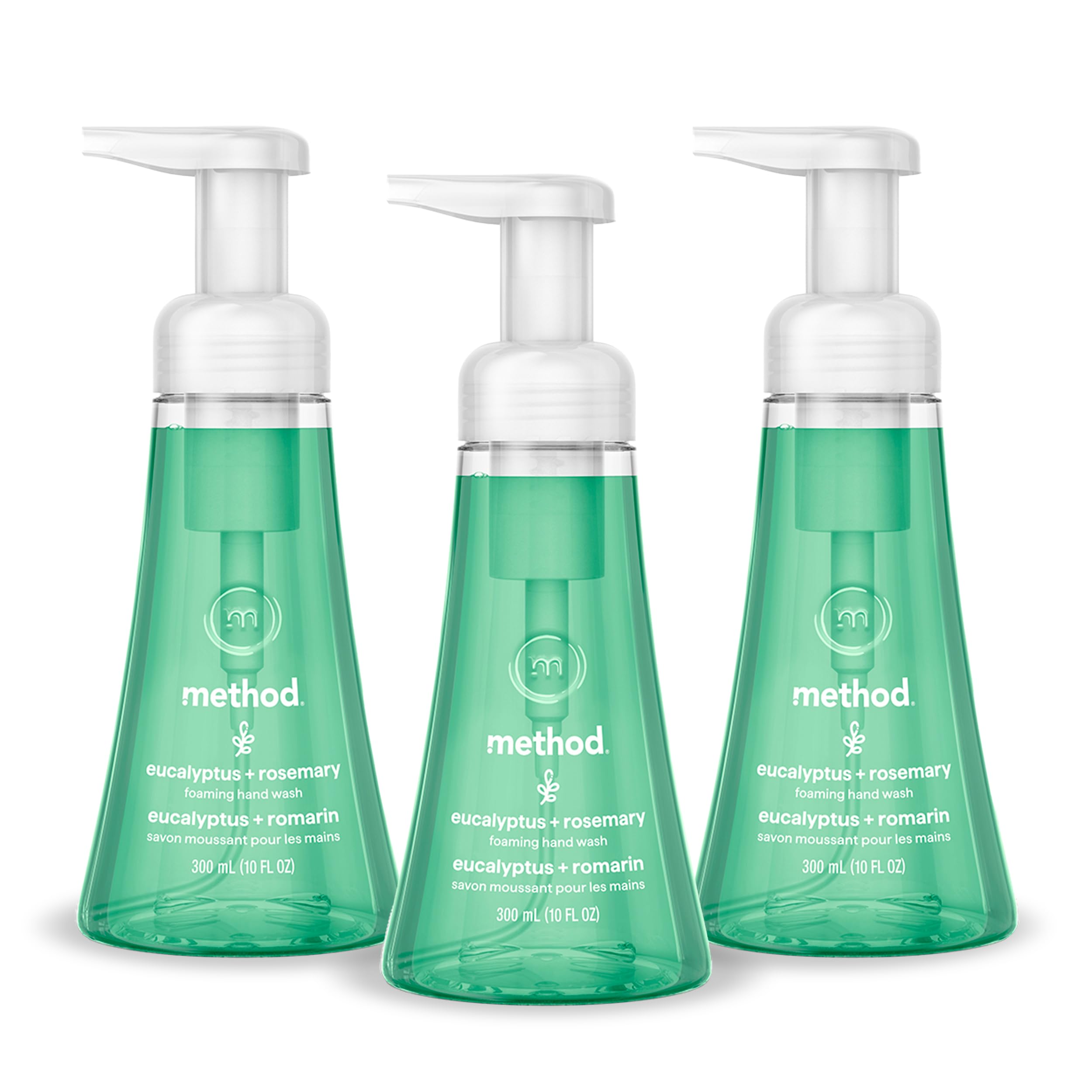 Method Foaming Hand Wash Refill - Eucalyptus & Rosemary Scent, 10 fl oz (3 Pack) | Eco-Friendly, Cruelty-Free Hand Soap for Kitchen, Bathroom & Office Use