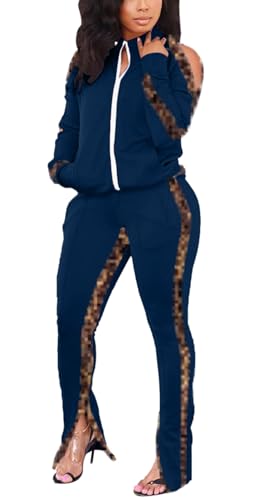 Navy Blue-leopard Stripe