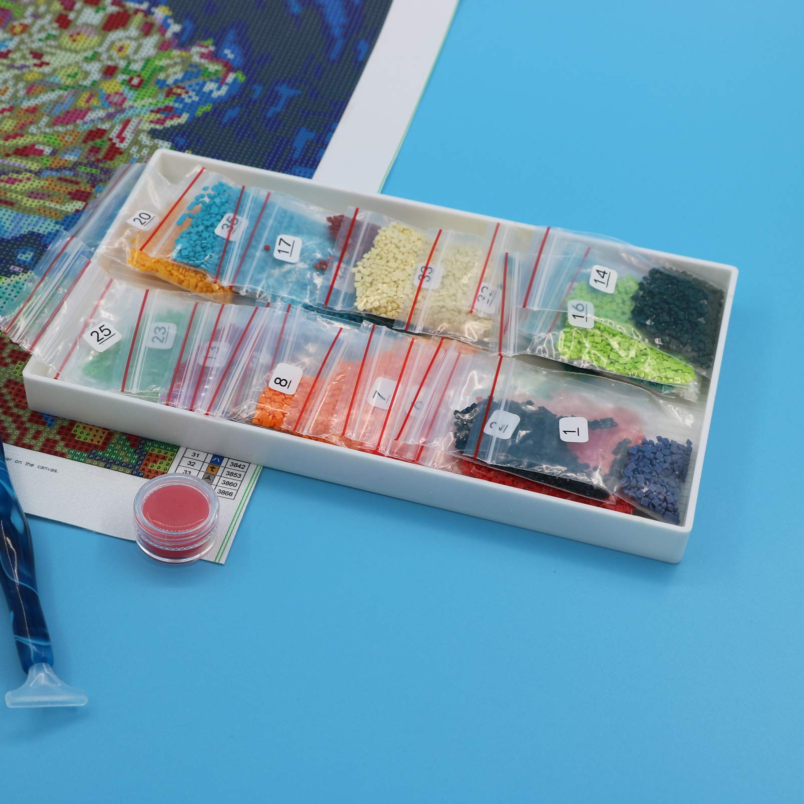 5-Piece Large Diamond Painting Tray Organizer Set - Plastic Bead Storage Containers for DIY Diamond Art & Rhinestone Crafts | Perfect for Gem Painting, Scrapbooking & Home Decor Projects