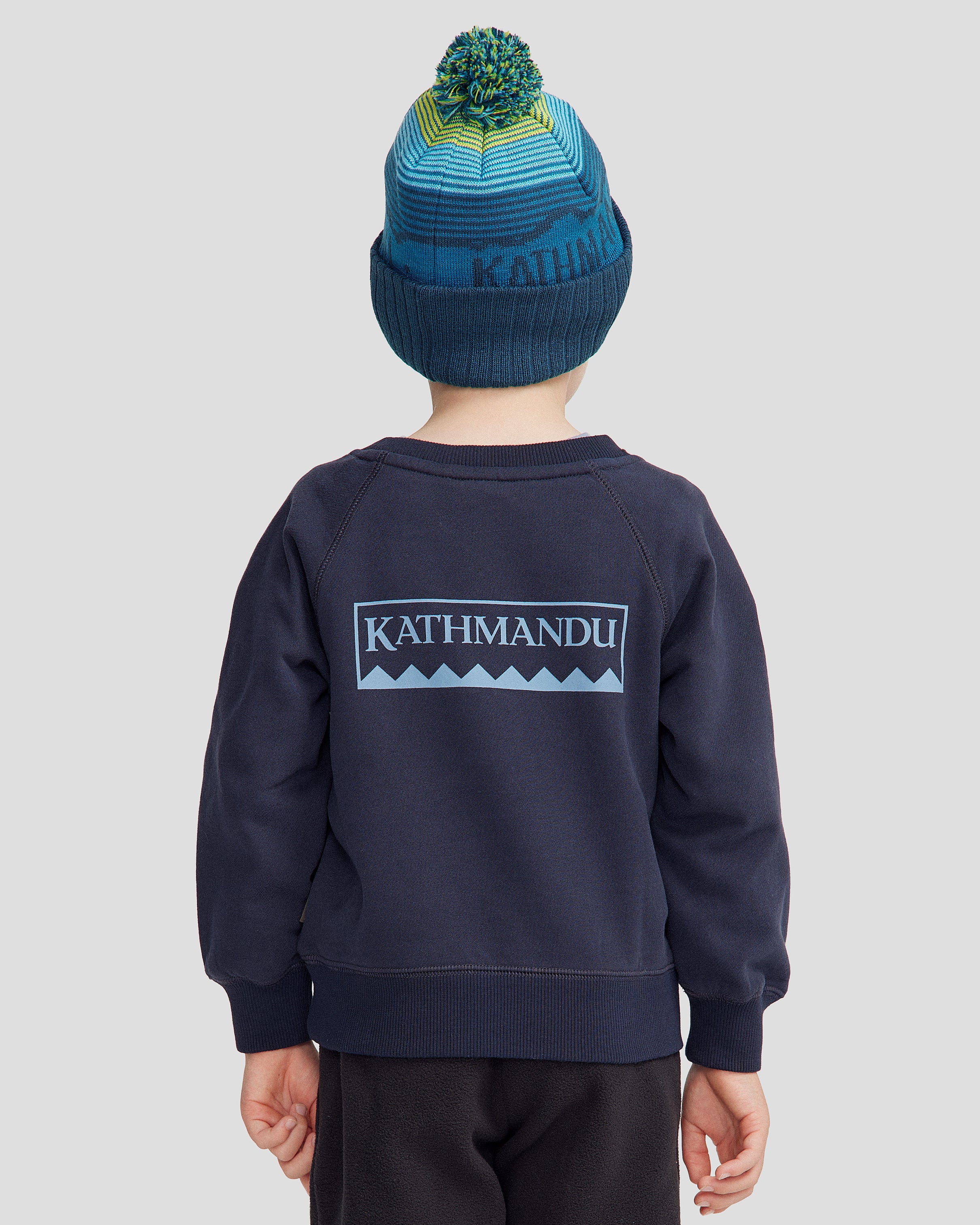 Heritage Logo Brushed Crewneck Sweatshirt for Kids - Pure Navy | Soft Cotton Blend | Casual Wear for School, Playdates & Family Outings