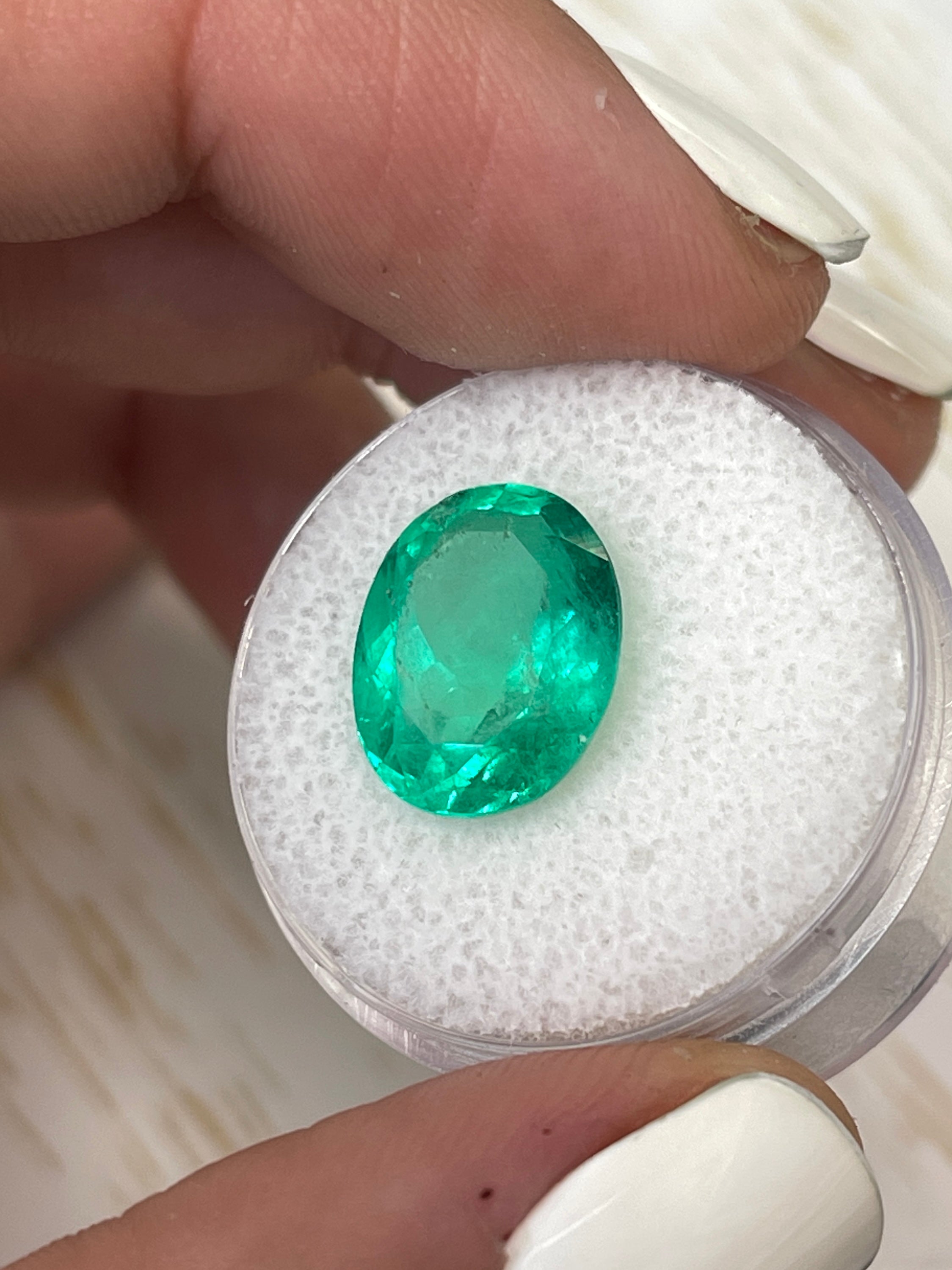 6.25 Carat 13.5x11mm Muzo Yellowish Green Natural Loose Colombian Emerald Oval Cut Gemstone for Jewelry Making, Engagement Rings & Luxury Gifts