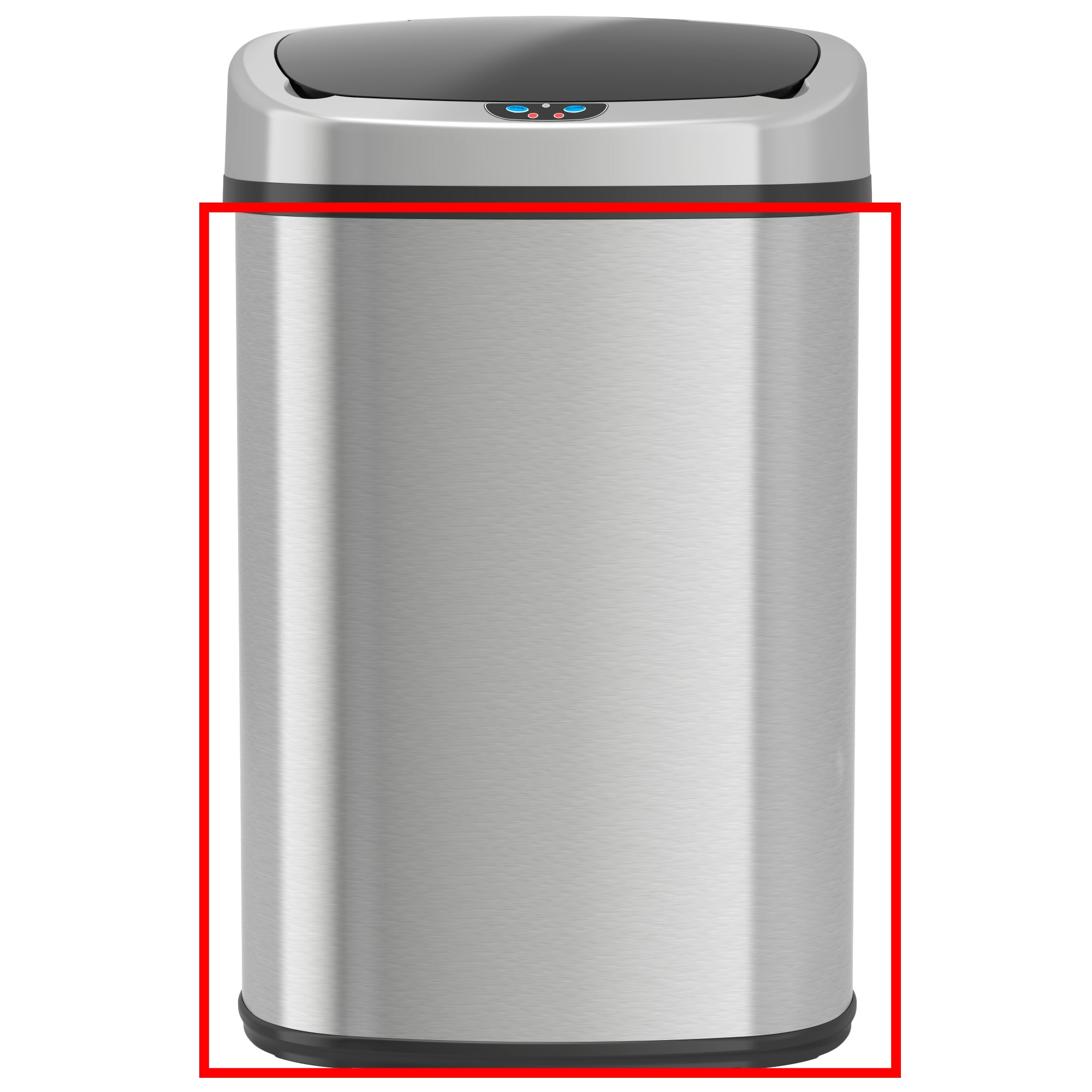 13 Gallon Oval Sensor Trash Can - Automatic Motion Sensor Waste Bin with Lid, Stainless Steel Touchless Kitchen Garbage Can for Home, Office, Bathroom & Outdoor Use