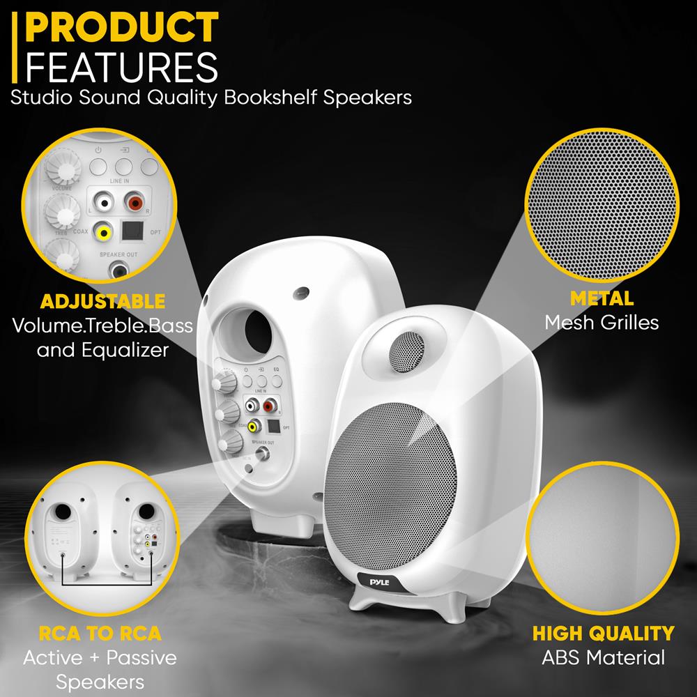 High Fidelity Bookshelf Speakers for Home Audio - Premium Sound Quality for Music, Movies & Gaming in Living Rooms & Studios
