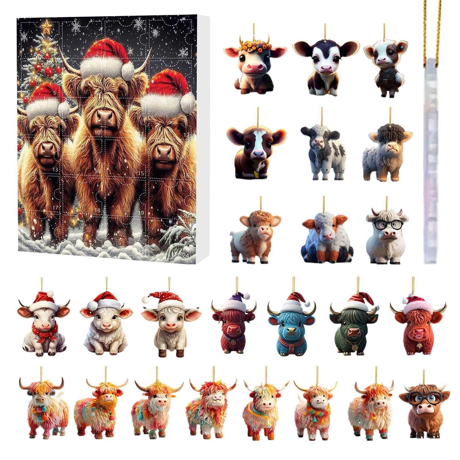 Highland Cow Christmas Countdown Calendar | Festive Highland Cow Advent Calendar | Christmas Decor with Cute Highland Cow Design - Perfect for Holiday Home Decor & Gift Giving