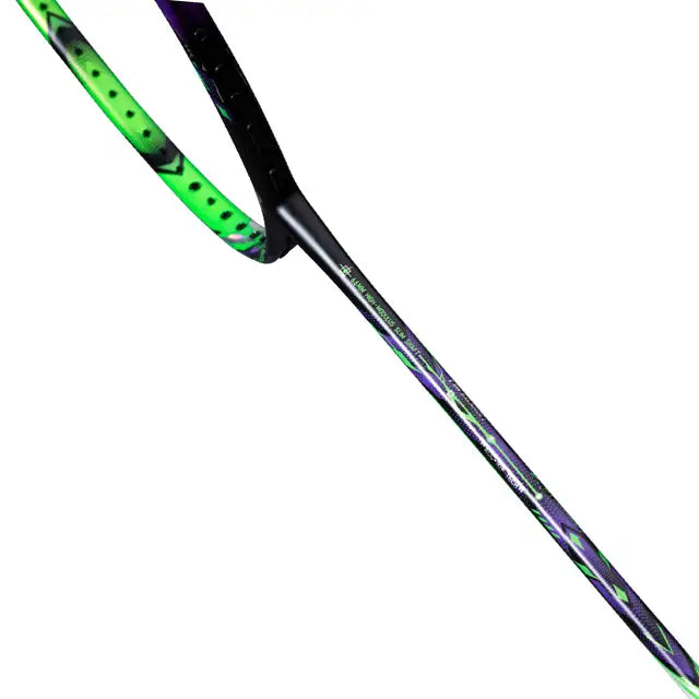 Li Ning Halbertec 9000 Badminton Racket - Prestrung with Black/Purple/Green Design | Professional Sports Equipment for Competitive Play & Training | Made in China