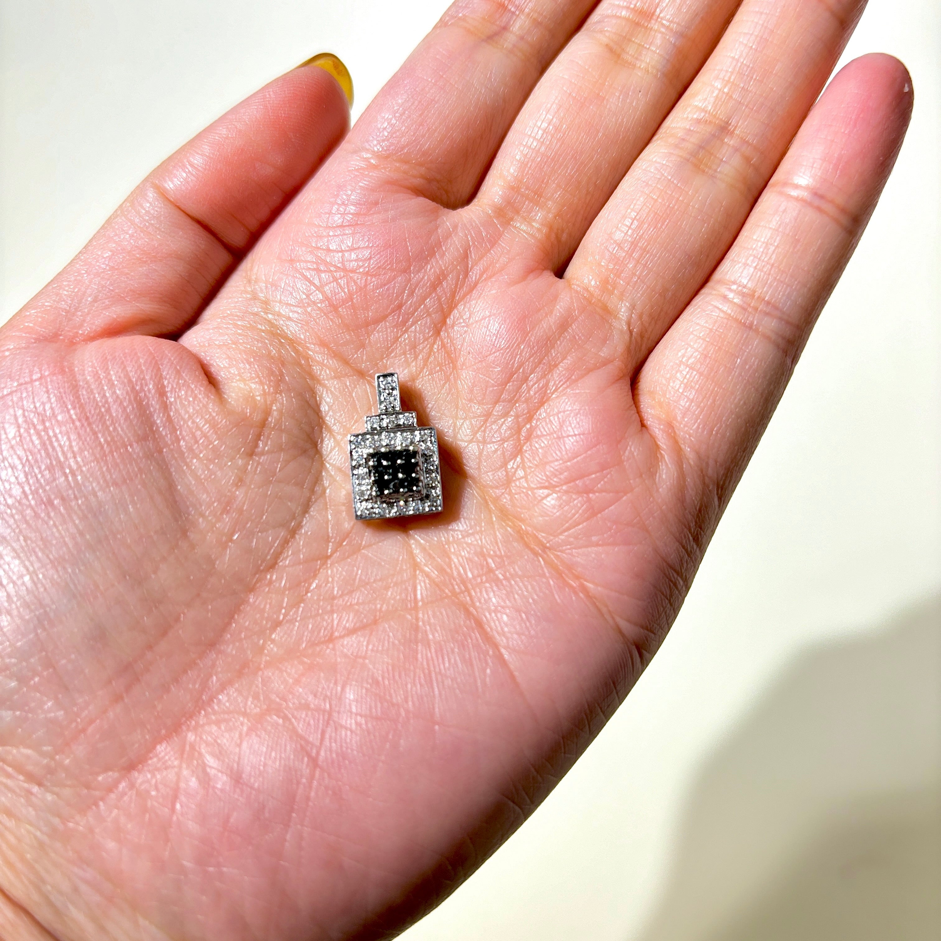 Black & White Diamond Square Pendant Necklace | 0.21ctw (0.135ctw) | Elegant Jewelry Gift for Women | Perfect for Weddings, Anniversaries & Special Occasions
