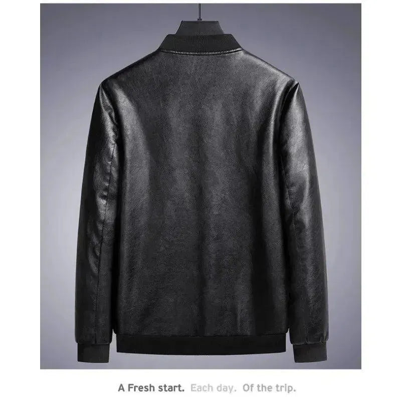 Classic Slim Fit Men's Leather Jacket - Genuine Cowhide Biker Jacket for Men - Stylish Motorcycle Jacket for Casual & Night Out