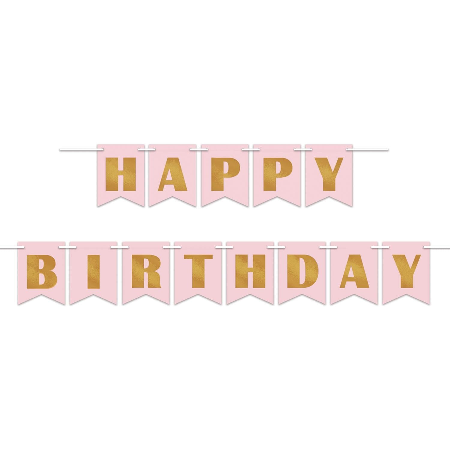 12 Pack Beistle Foil Happy Birthday Party Streamers - Pink and Gold Decorations for Birthday Parties, Baby Showers & Celebrations