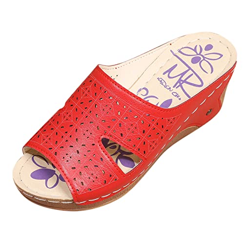 USYFAKGH Women's Summer Platform Sandals - Fashion Roman Peep Toe Slide Sandals with Hollow Design for Casual Wear, Beach & Vacation
