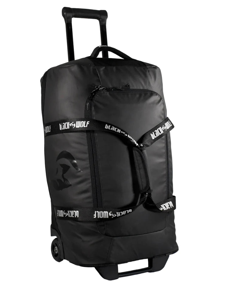 Black Wolf Adventure Pro Roller 120 - Premium Expandable Carry-On Luggage with 360° Spinner Wheels, Jet Black - Perfect for Business Travel & Weekend Getaways