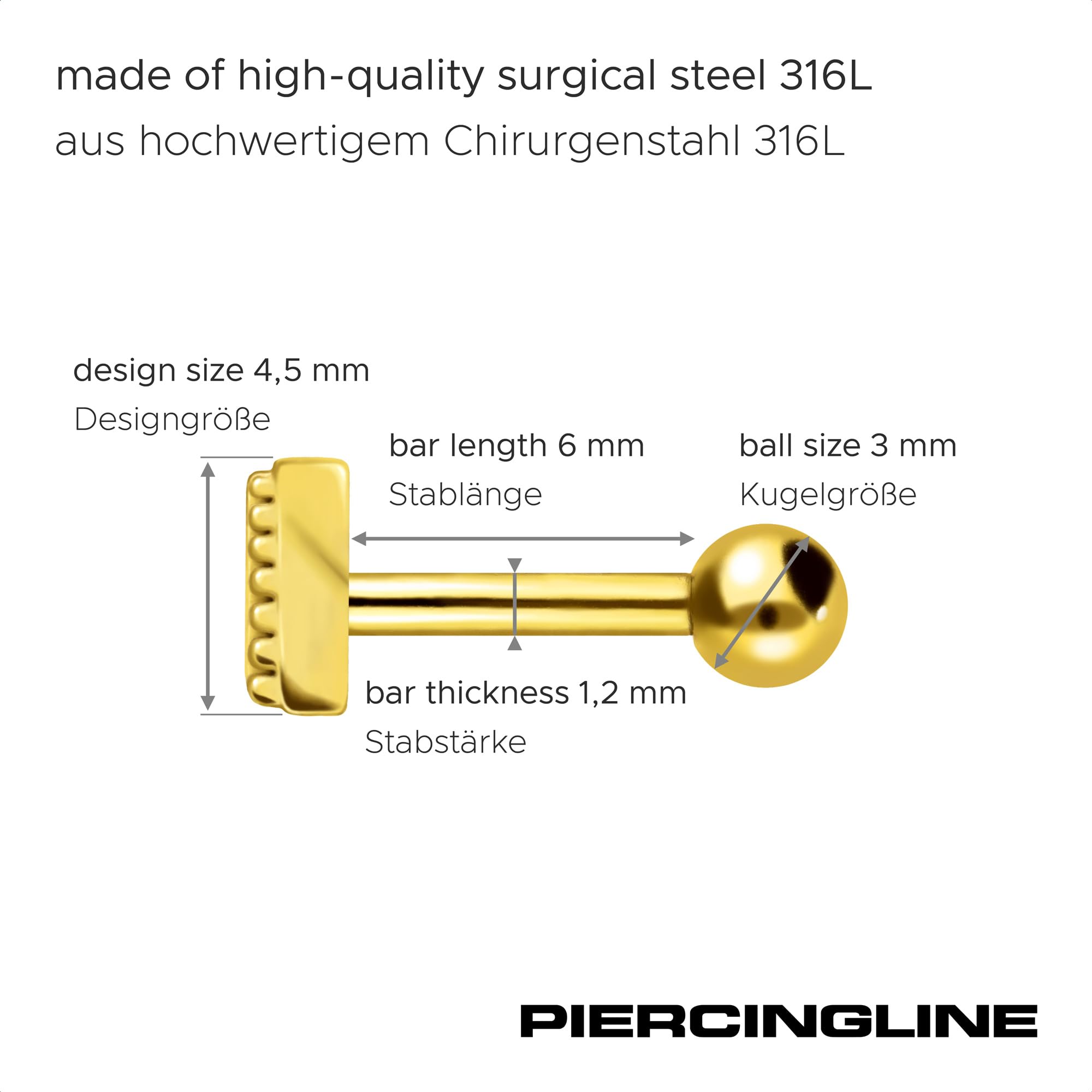 16G 316L Surgical Steel Triangle Cartilage Stud Earring for Helix & Tragus Piercing - Hypoallergenic Body Jewelry for Men & Women | Perfect for Everyday Wear, Parties & Gifting
