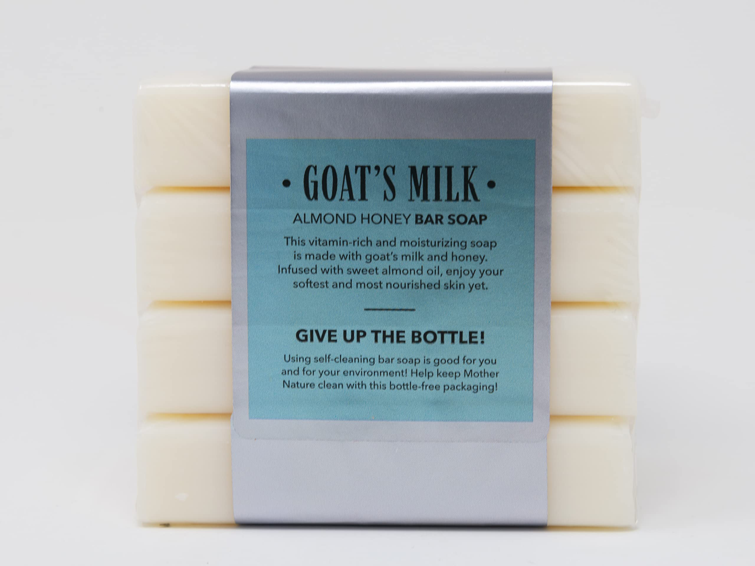Olivia Care Organic Goat's Milk Soap Bar 4-Pack (5 oz Each) - Almond Honey Scent, Made in USA | Gentle Cleansing for Dry, Sensitive Skin - Perfect for Face, Body & Hand Wash