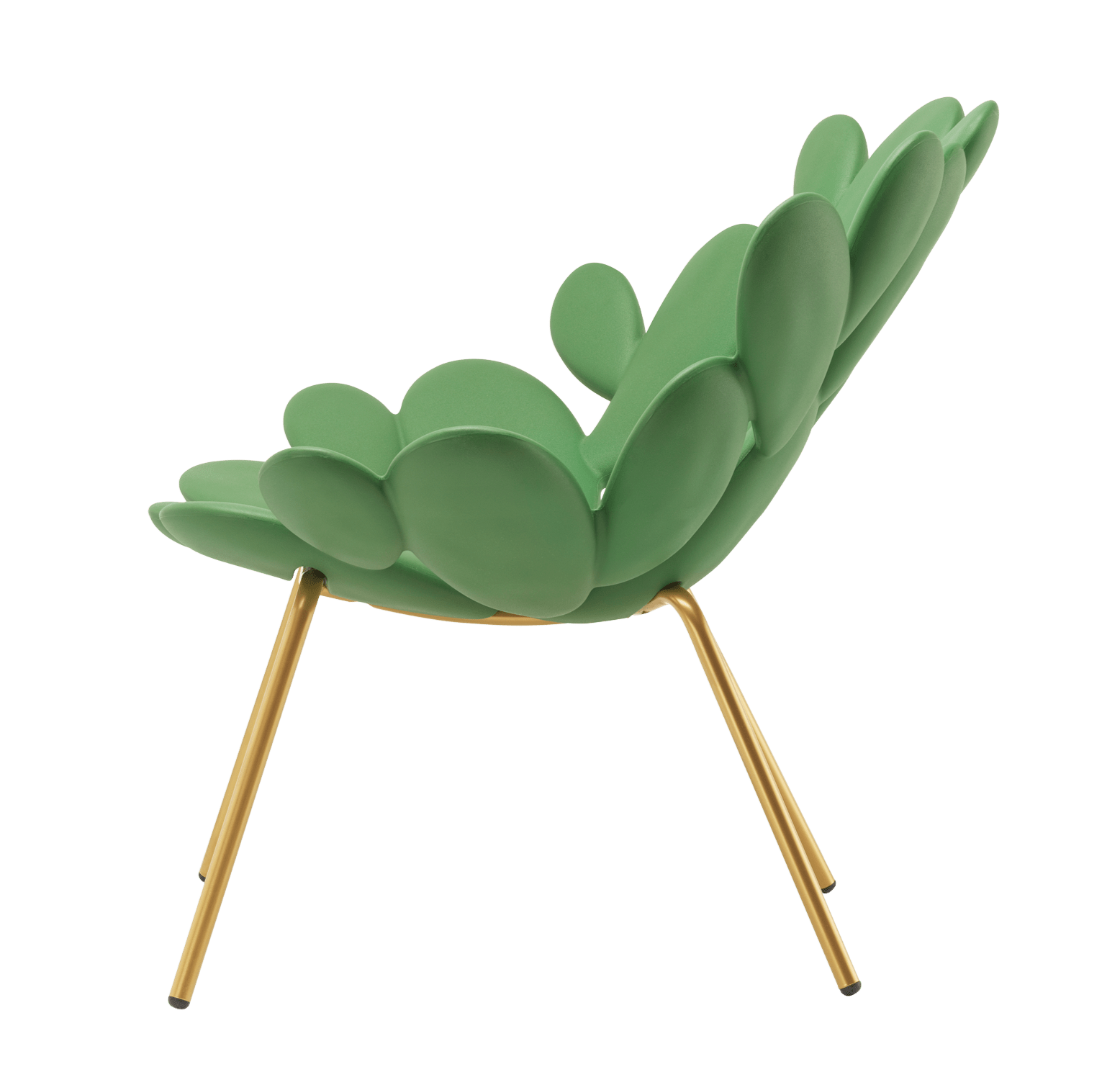 Qeeboo Filicudi Armchair with Brass Frame - Modern Luxury Lounge Chair for Living Room, Office & Hotel Decor