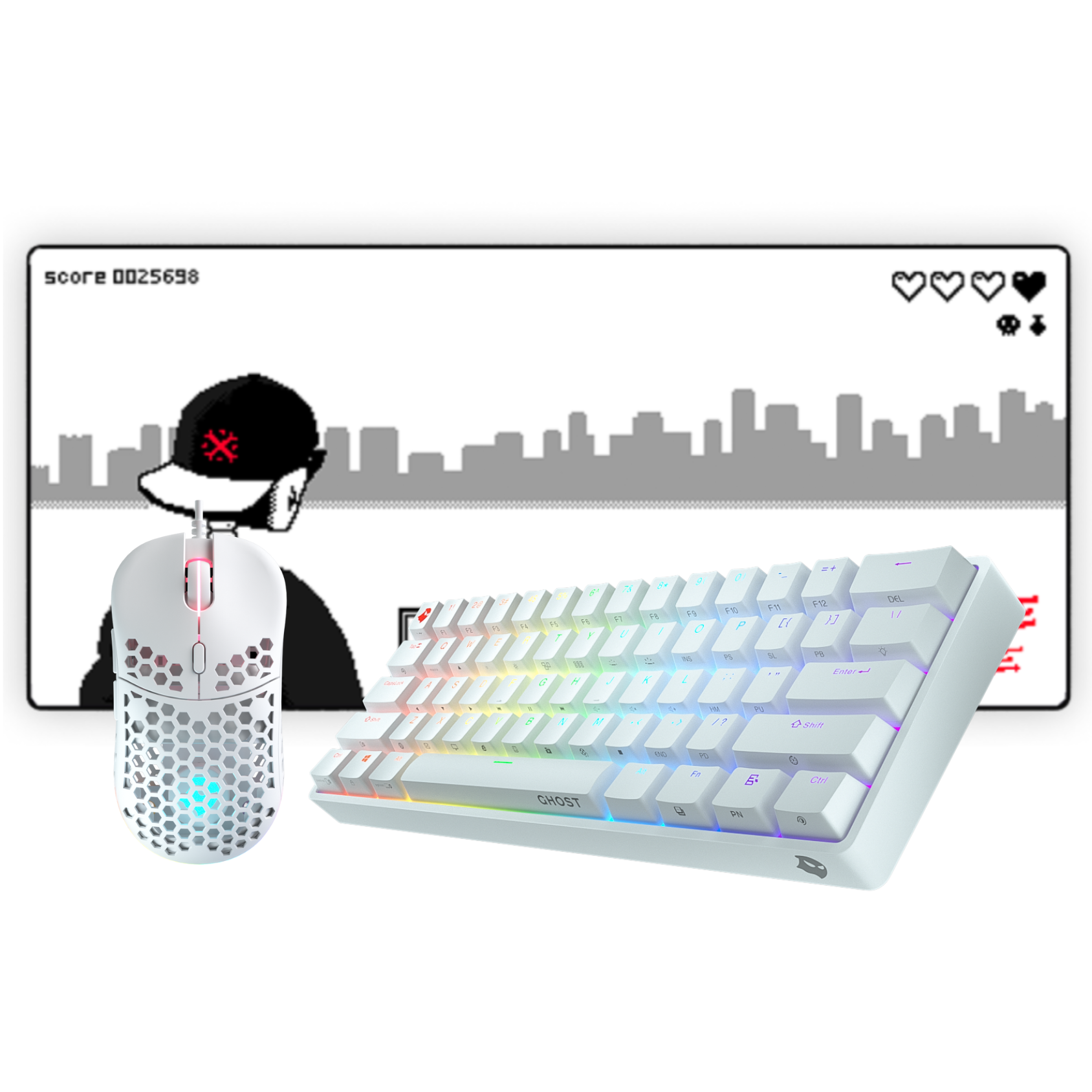 Ride or Die x Ghost K1 Combo Skateboard Deck - Premium Street Skateboard for Beginners & Pros - Perfect for Tricks, Commuting & Urban Riding