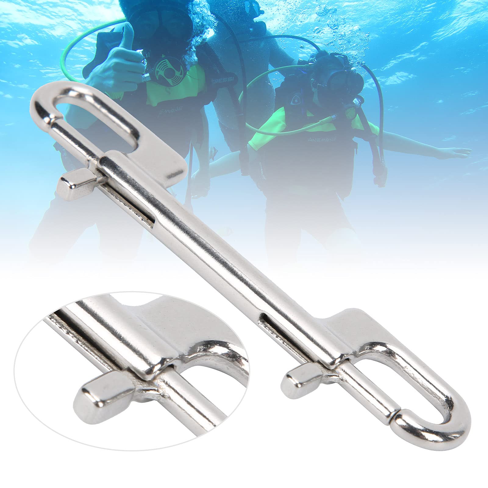 Alomejor Stainless Steel Diving Snap Hook - Double Ended Clip for Scuba & Water Sports