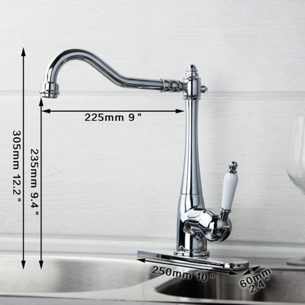 360° Swivel Chrome Kitchen Sink Faucet with Extended Spout - Dual Sink Rotation Design for Modern Home & Restaurant Use
