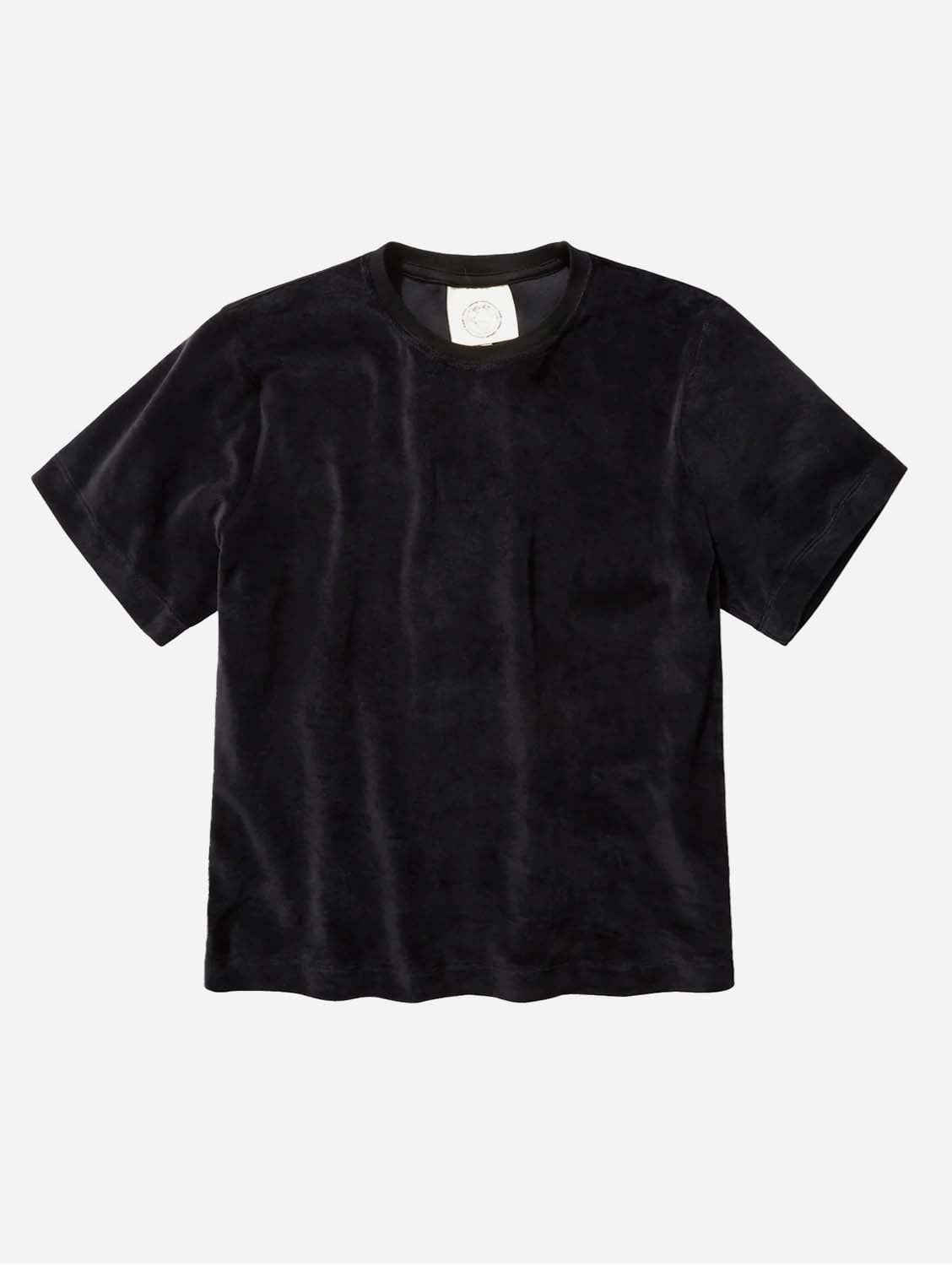 Organic Unisex Velour Vegan T-Shirt - Soft Eco-Friendly Cotton Blend | Jet Black | Perfect for Casual Wear, Yoga & Sustainable Fashion