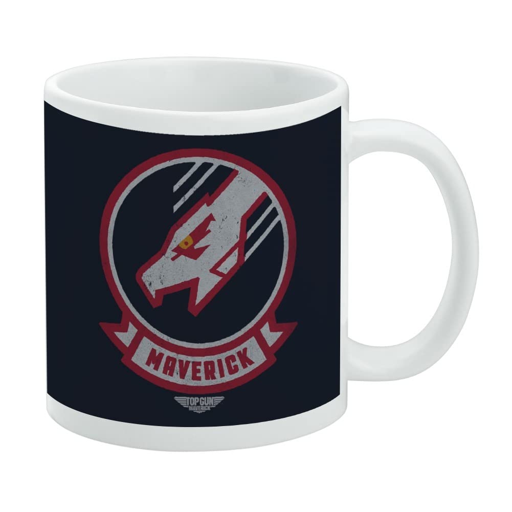 Top Gun: Maverick Patch Ceramic Coffee Mug - 11oz White Novelty Gift Mug for Coffee, Tea & Hot Drinks - Perfect for Movie Fans, Office Use & Home Decor