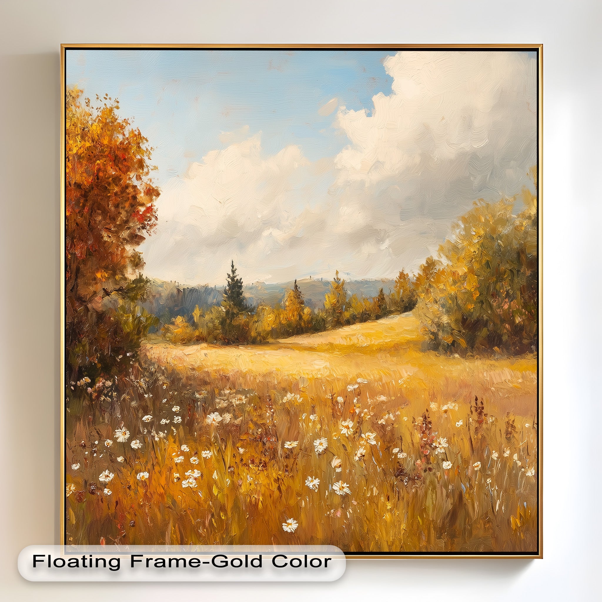 Autumn Landscape Oil Painting - Tranquil Fall Scenery Wall Art for Home Decor, Living Room, Office & Gift