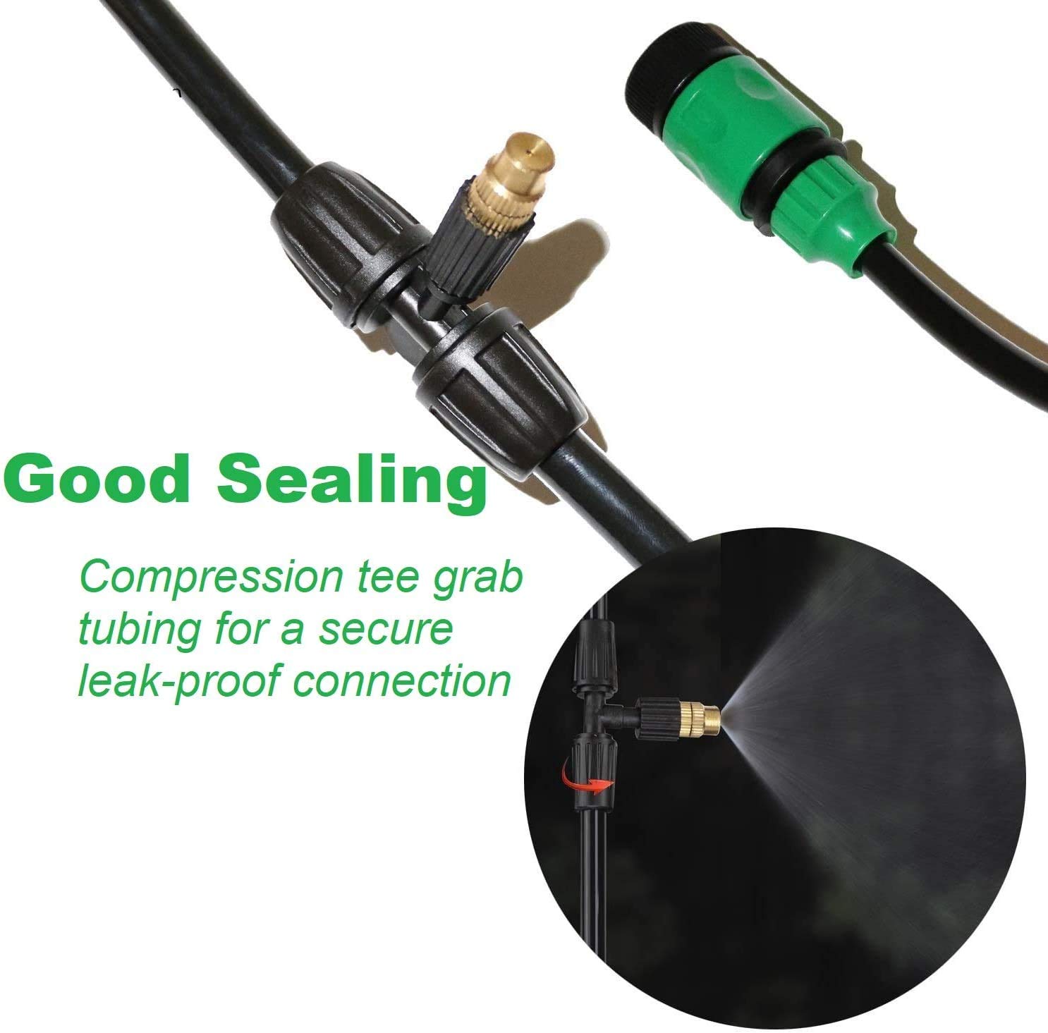 Outdoor Misting Cooling System with Brass Nozzles - 10m Misting Line for Patio, Garden, Greenhouse & Trampoline | Perfect for Waterparks, Backyard Cooling & Summer Relaxation