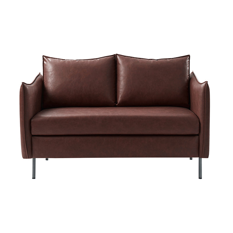 Modern Industrial Loveseat with PU Leather - Stylish Small Sofa for Living Room, Office or Lounge - Comfortable Two-Seater Couch for Home Decor